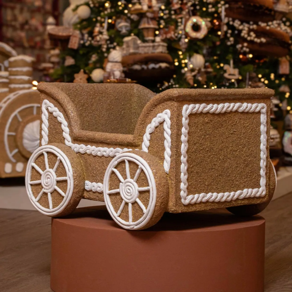 Wagon de Noël Géant (56 x H38 cm) Pain d'épices Gourmand